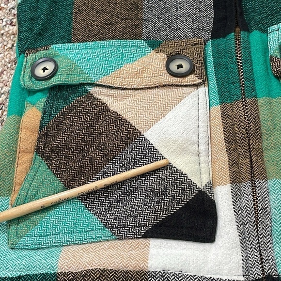 Kavu Zip Up Hooded Vest Kelly Green White Black Brown Tan Great for Fall Small - Picture 14 of 14